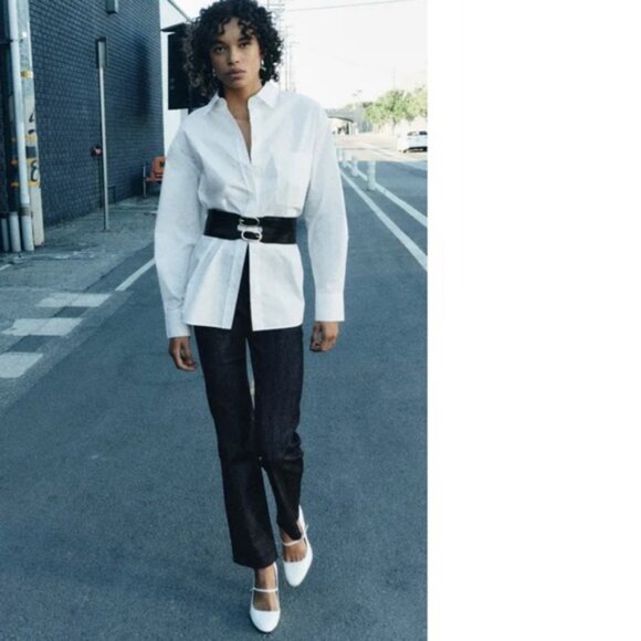 ZARA DOUBLE BUCKLE SASH BELT main image 4